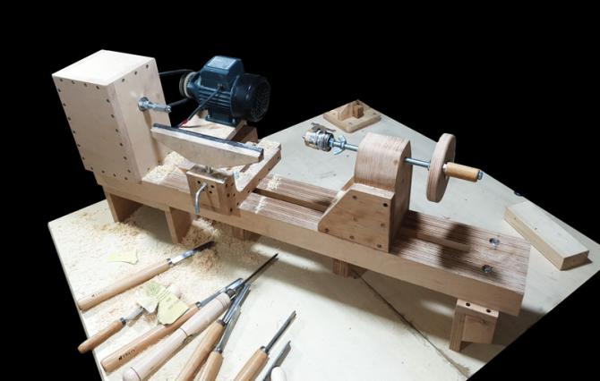 Wooden-Plywood Lathe Making için görsel